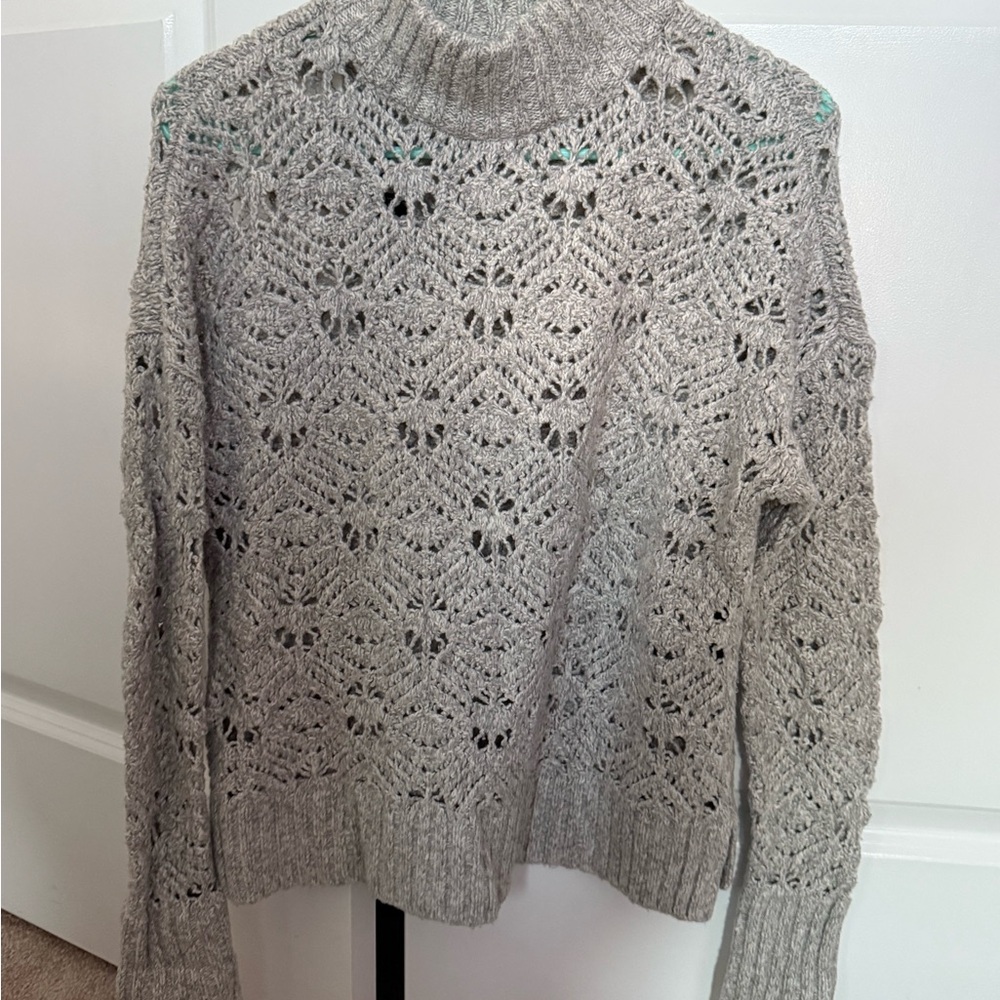 American Eagle Outfitters Gray Knit Turtleneck Sweater
